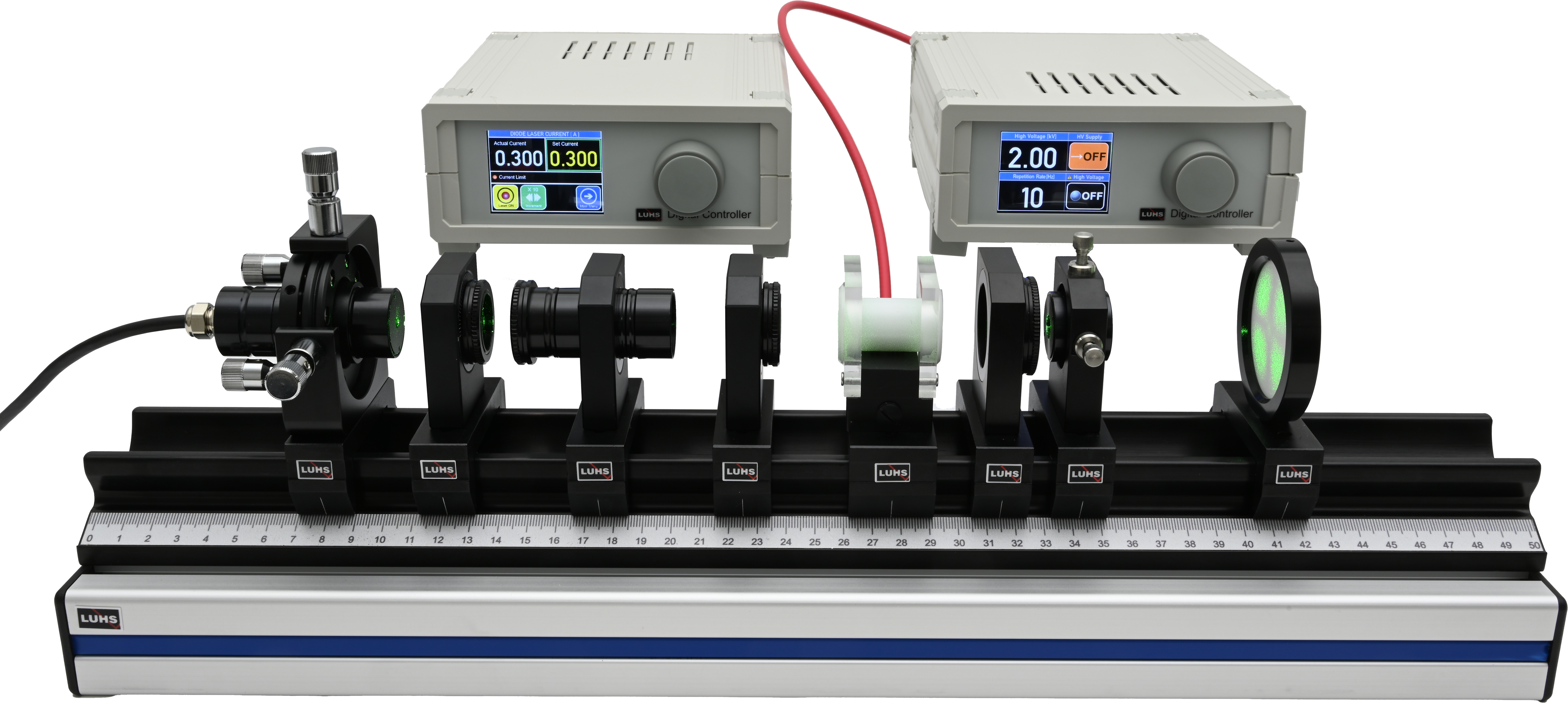 Display of a green laser TEM02 mode